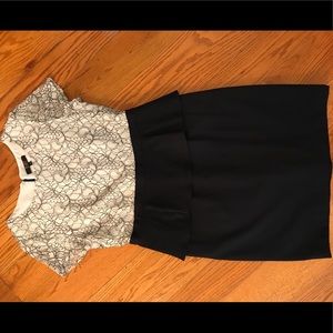 Alex Marie Lace Peplum Dress, Navy